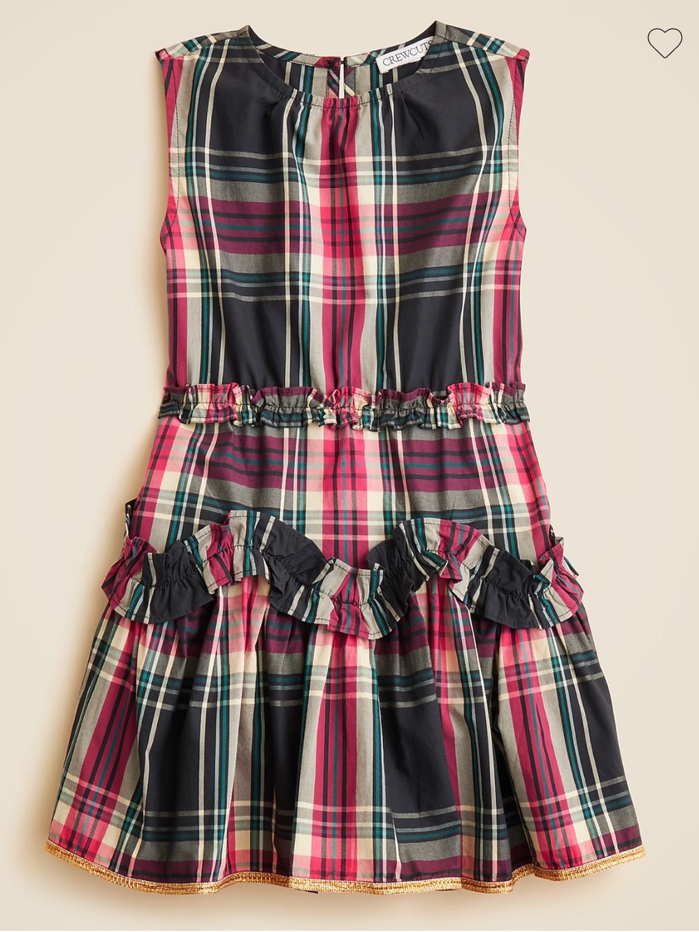 Crewcuts Tartan Plaid Sleeveless Dress Stewart Ruffle Holiday Photo Size 12